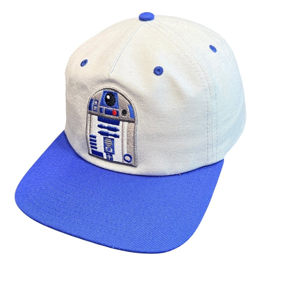Star Wars R2-D2 Snapback Hat Men's Adjustable White Blue Droid Cap
